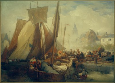 Fish Market in Ostend by Andreas Achenbach